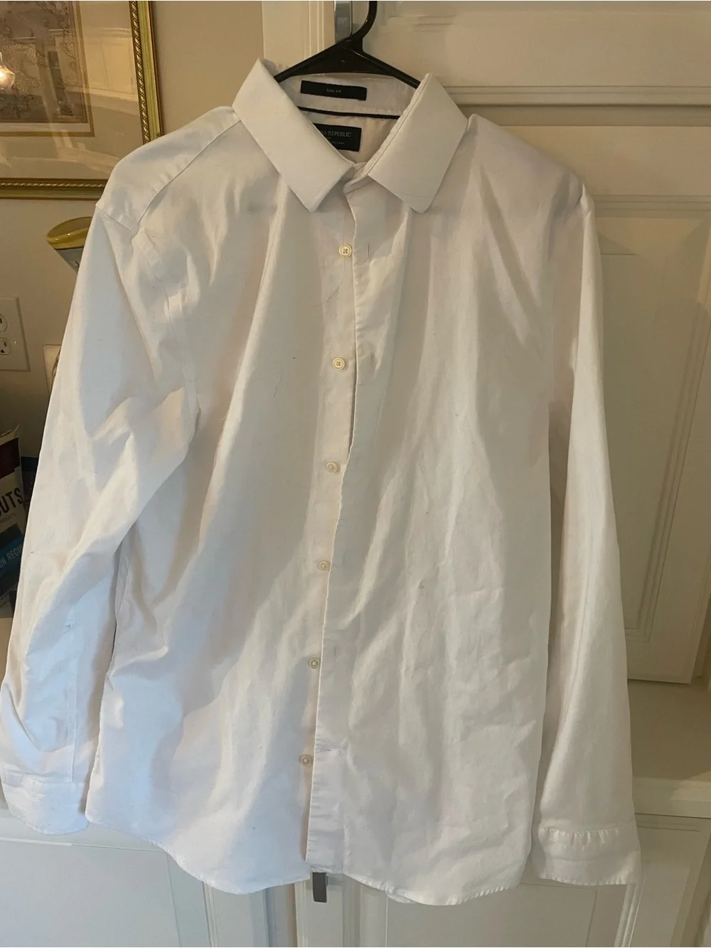 Banana Republic White Long-Sleeve Dress Shirt - Point Collar